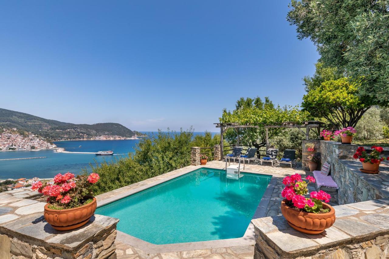 Villa Nina Skopelos- Private Pool - Magnificent Views Exterior foto