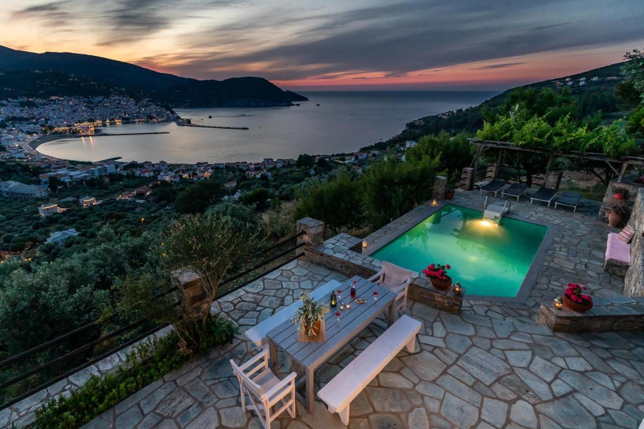 Villa Nina Skopelos- Private Pool - Magnificent Views Exterior foto